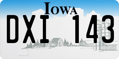 IA license plate DXI143