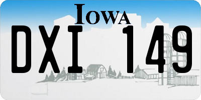 IA license plate DXI149