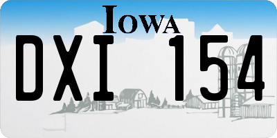 IA license plate DXI154