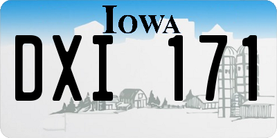 IA license plate DXI171