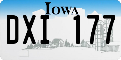 IA license plate DXI177