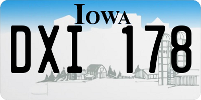 IA license plate DXI178