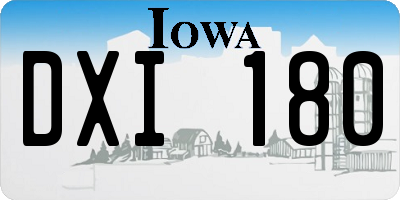 IA license plate DXI180