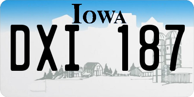IA license plate DXI187