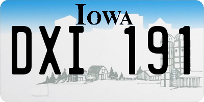 IA license plate DXI191