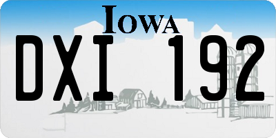 IA license plate DXI192