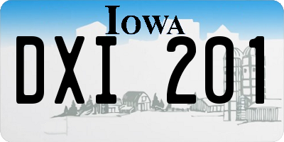 IA license plate DXI201