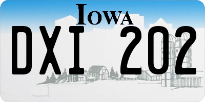IA license plate DXI202