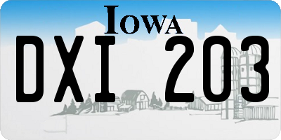 IA license plate DXI203