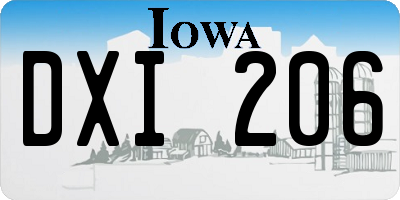 IA license plate DXI206