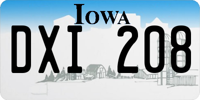 IA license plate DXI208