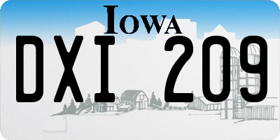 IA license plate DXI209
