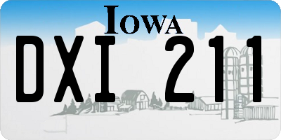 IA license plate DXI211