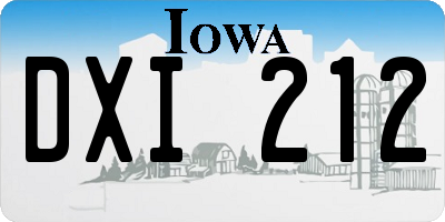 IA license plate DXI212
