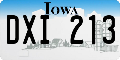 IA license plate DXI213