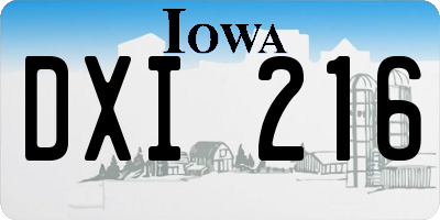 IA license plate DXI216