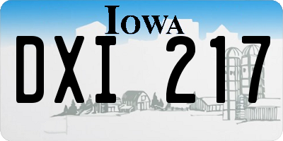 IA license plate DXI217
