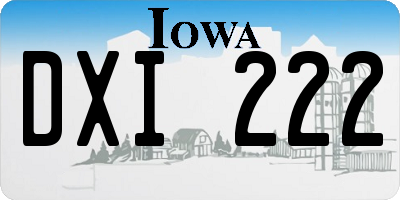 IA license plate DXI222