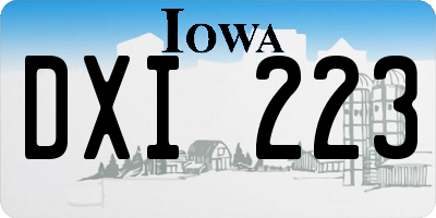 IA license plate DXI223