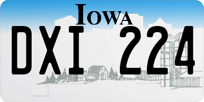 IA license plate DXI224