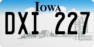IA license plate DXI227