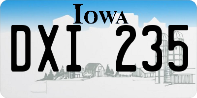 IA license plate DXI235