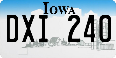 IA license plate DXI240