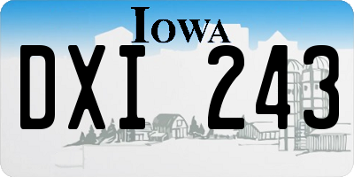 IA license plate DXI243