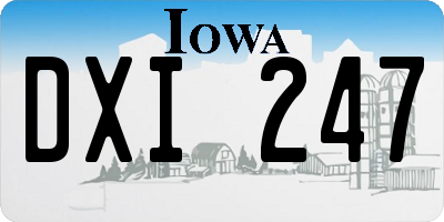 IA license plate DXI247