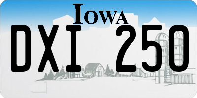 IA license plate DXI250