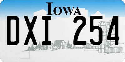 IA license plate DXI254