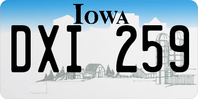 IA license plate DXI259