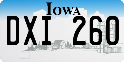 IA license plate DXI260