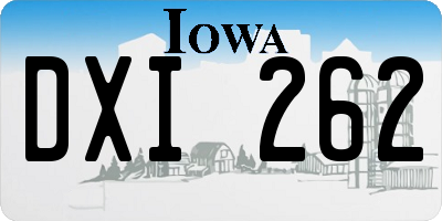 IA license plate DXI262
