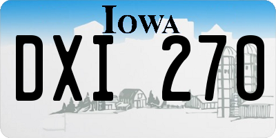 IA license plate DXI270