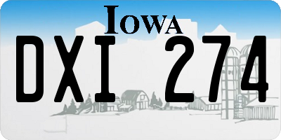 IA license plate DXI274