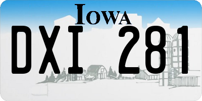 IA license plate DXI281