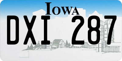 IA license plate DXI287