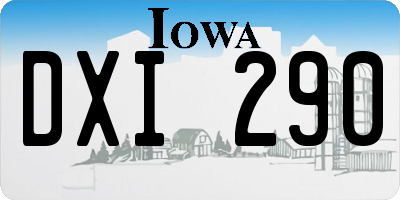 IA license plate DXI290