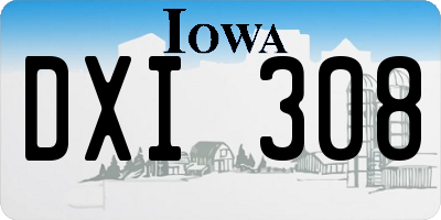 IA license plate DXI308