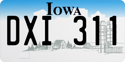 IA license plate DXI311