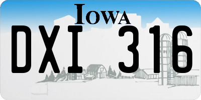 IA license plate DXI316