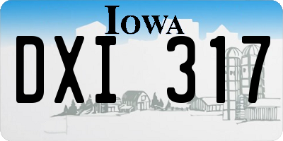 IA license plate DXI317