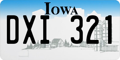 IA license plate DXI321