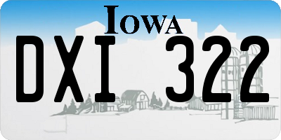 IA license plate DXI322