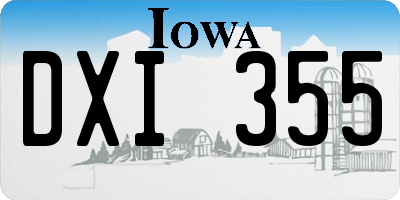 IA license plate DXI355