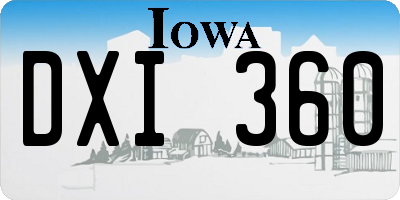 IA license plate DXI360