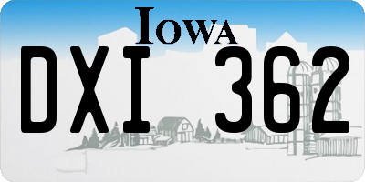 IA license plate DXI362