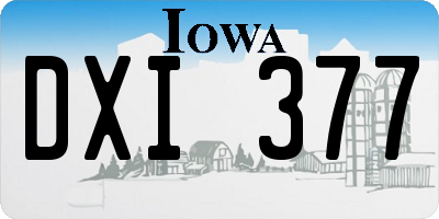 IA license plate DXI377