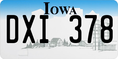 IA license plate DXI378